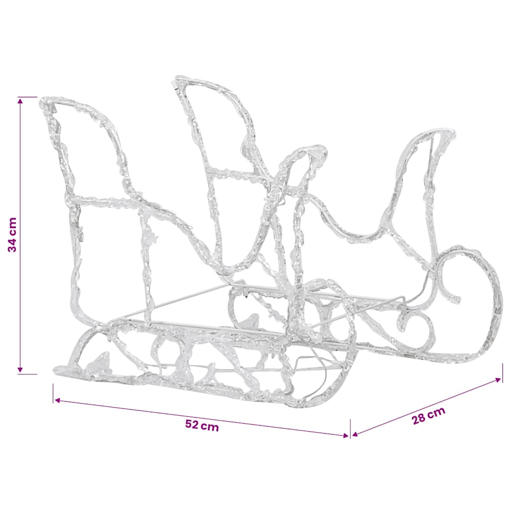 Juldekoration renar & släde 160 LED 130 cm akryl