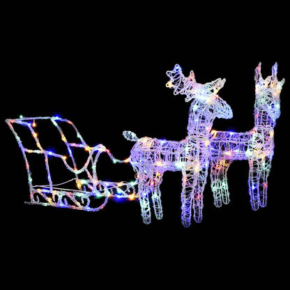 Juldekoration renar & släde 160 LED 130 cm akryl
