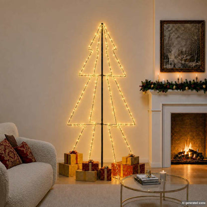 Ljuskon för julgran 300 LED inne/ute 120x220 cm