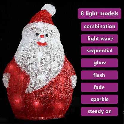 Jultomte med LED-belysning akryl inne/ute 28 cm
