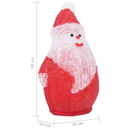 Jultomte med LED-belysning akryl inne/ute 28 cm