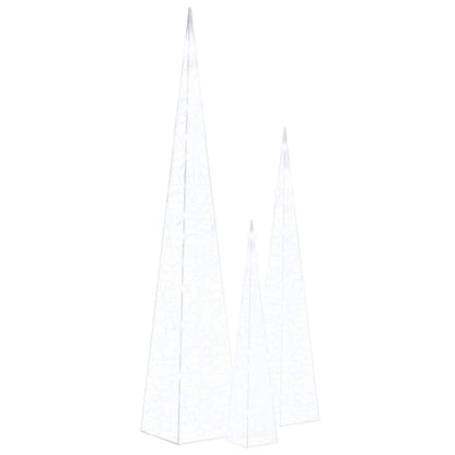 Ljuskoner LED set akryl kall vit 60/90/120 cm
