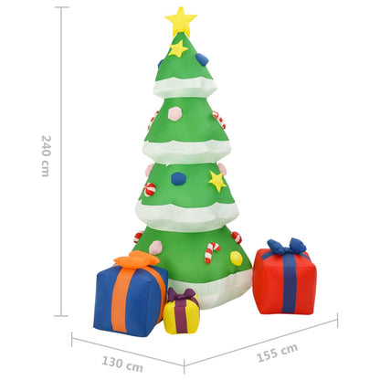 Uppblåsbar julgran LED inomhus/utomhus 240 cm