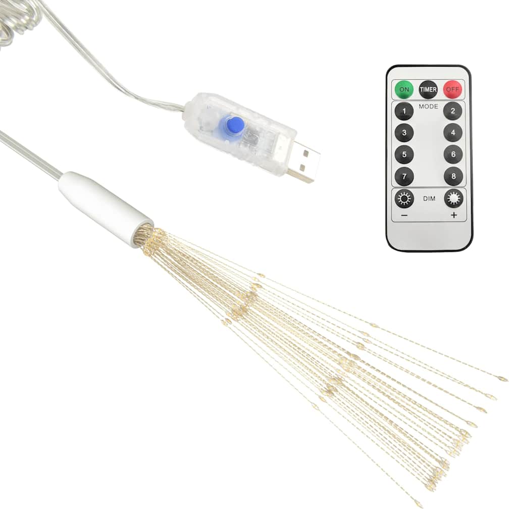 Utomhusbelysning fyrverkerier varmvit 20cm 140 lysdioder