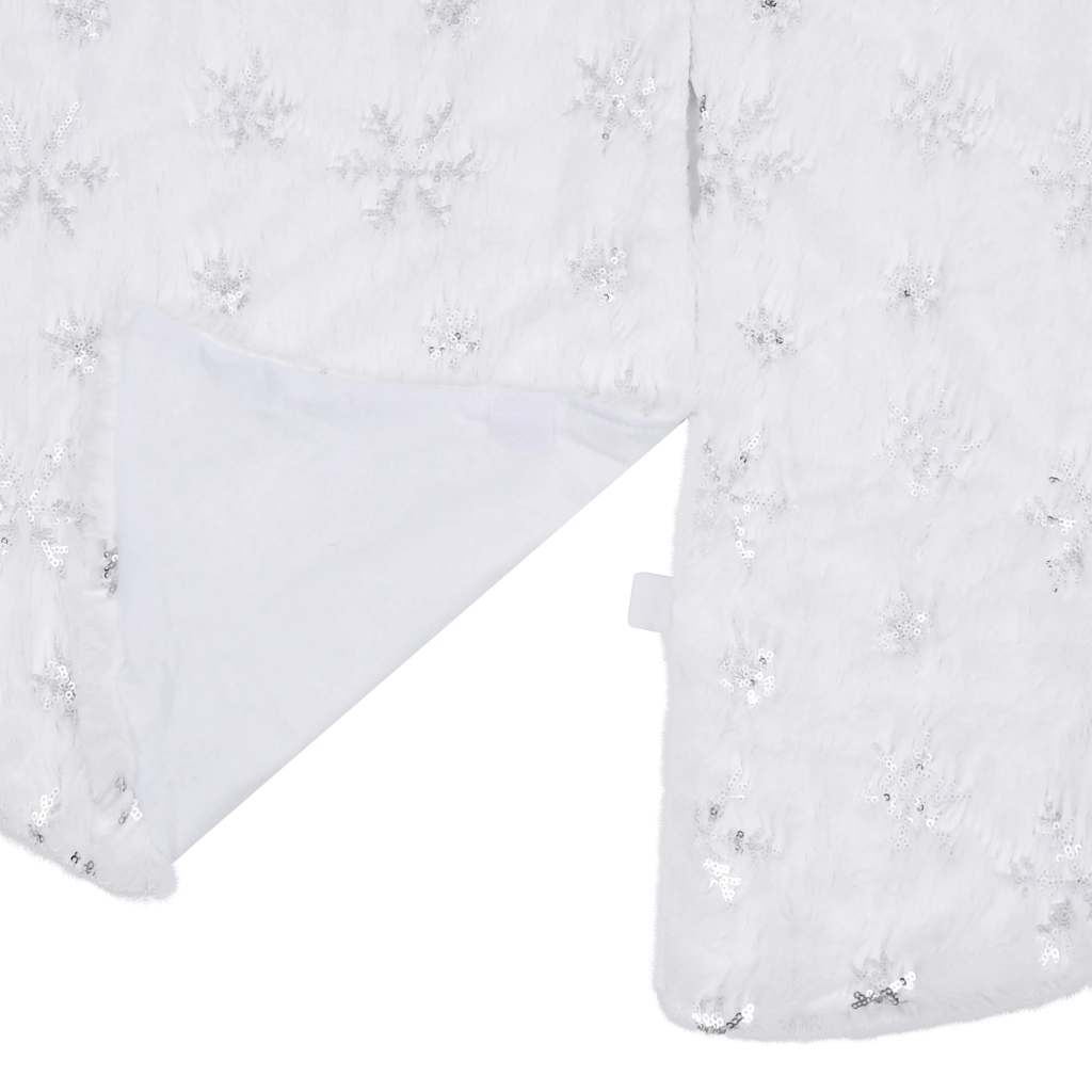 Lyxig julgranskjol vit 122 cm fuskpäls