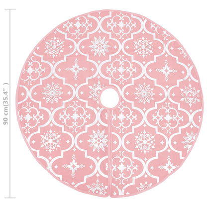 Julgranskrage lyxig med rosa strumpa 90 cm tyg