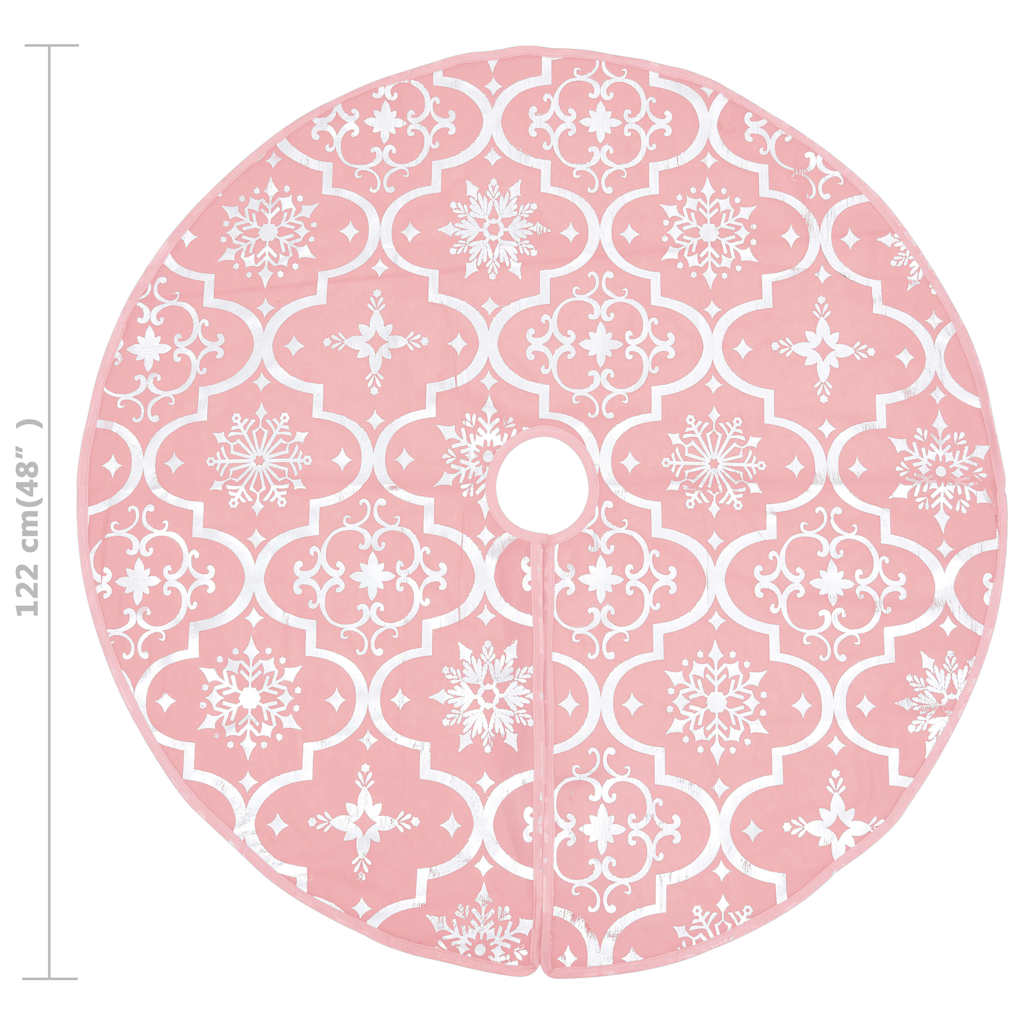 Julgranskrage lyxig med rosa strumpa Ø122 cm tyg