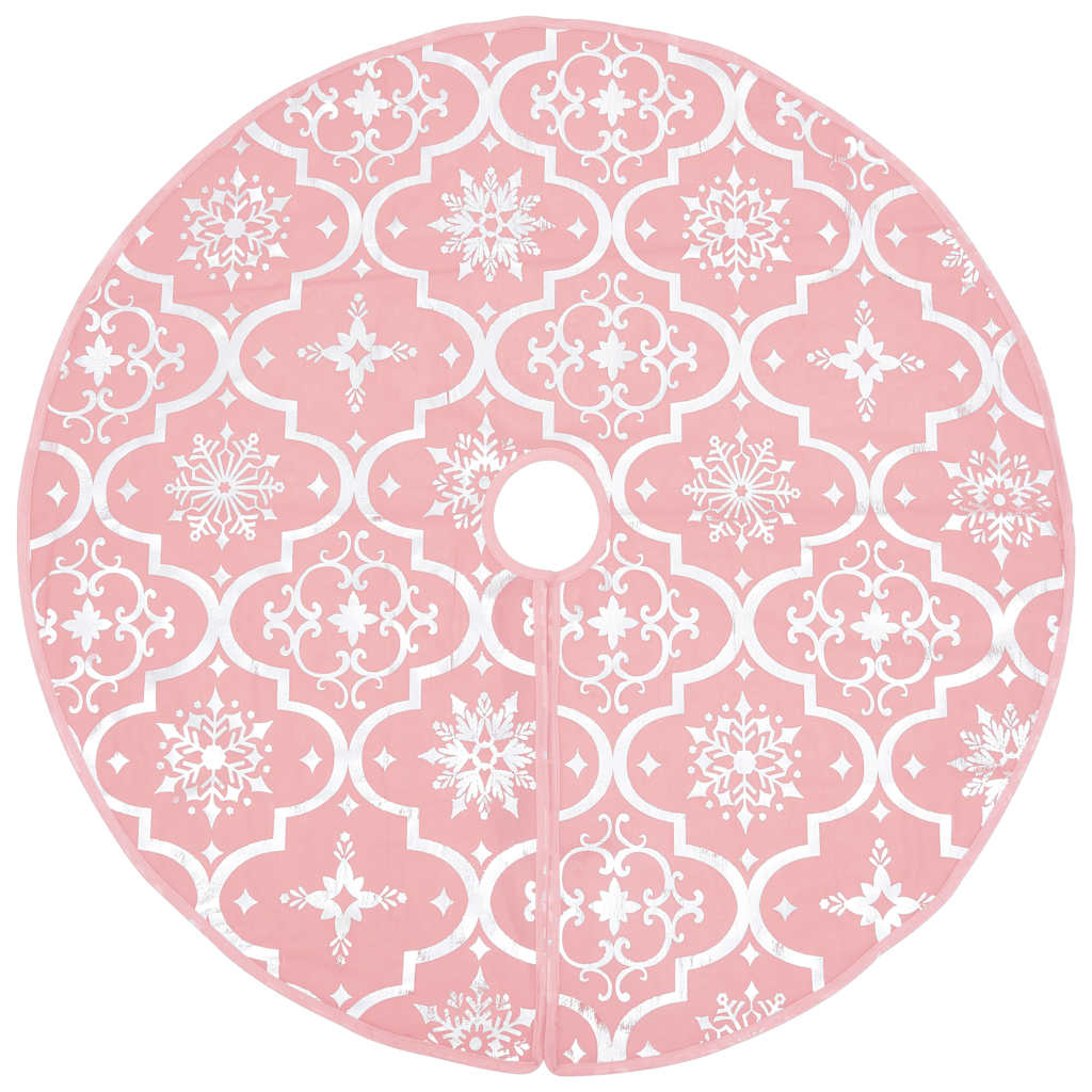 Julgranskrage lyxig med rosa strumpa Ø150 cm tyg