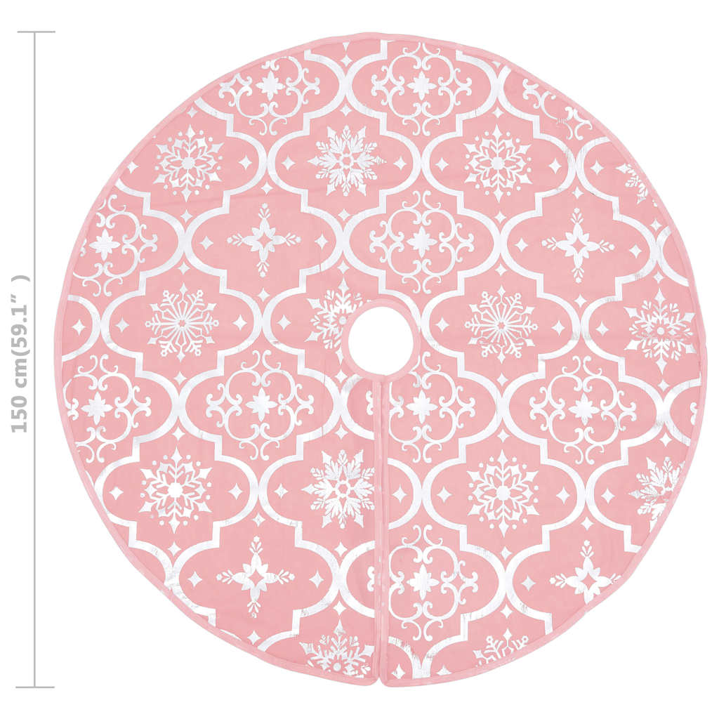 Julgranskrage lyxig med rosa strumpa Ø150 cm tyg