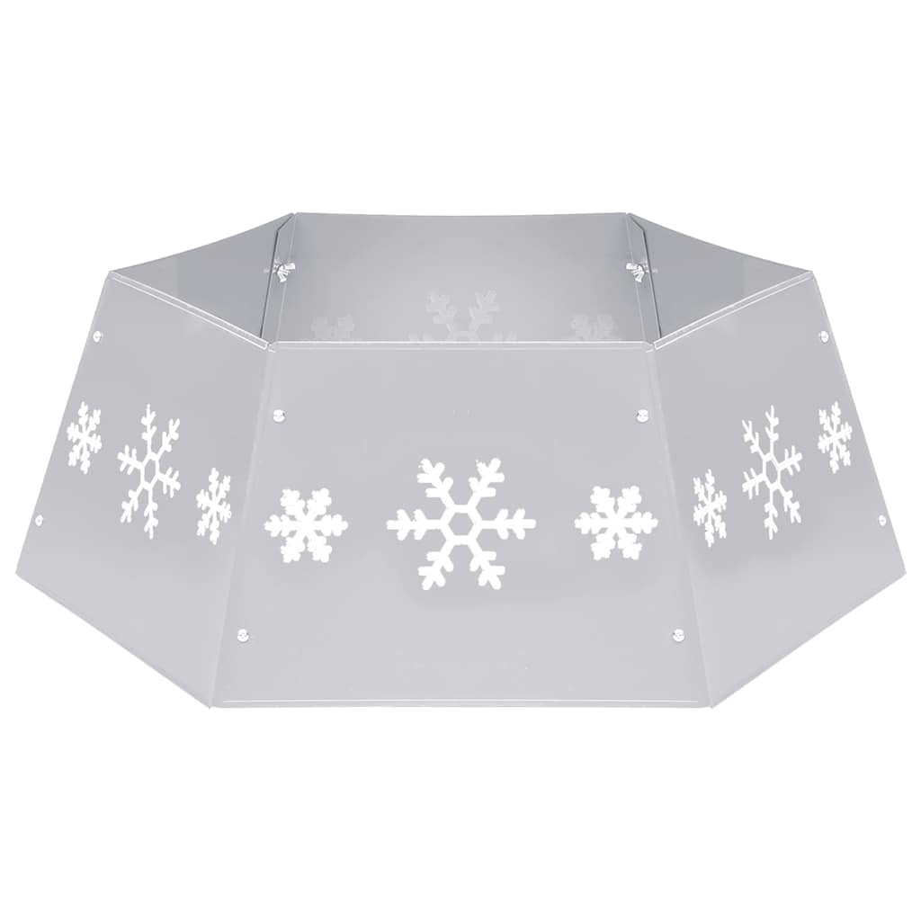 Julgranskrage silver och vit Ø68x25 cm