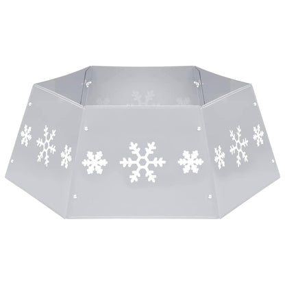 Julgranskrage silver och vit Ø68x25 cm