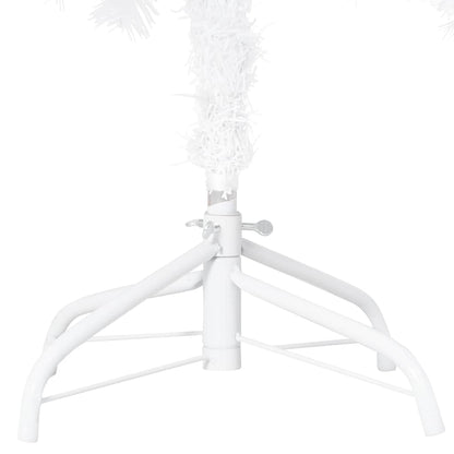 Belyst plastgran med kulor vit 240 cm