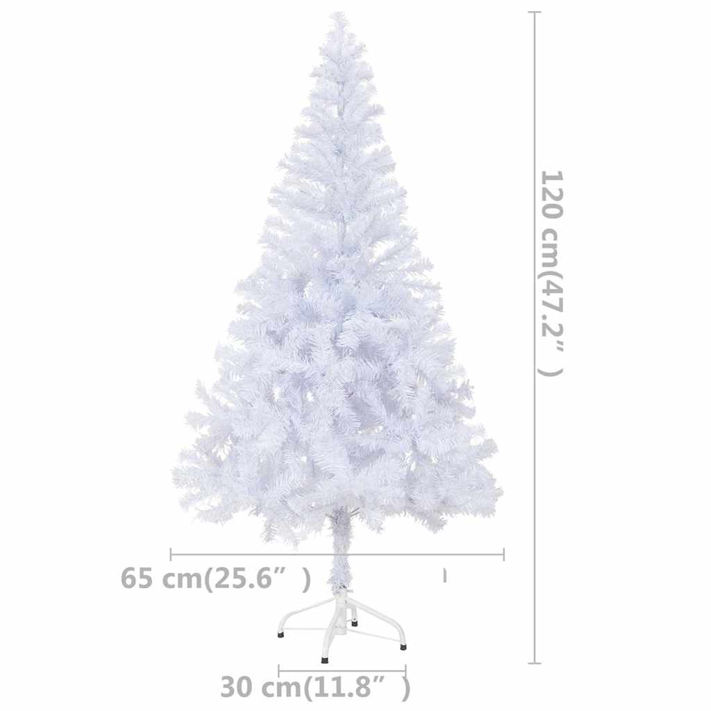 Belyst plastgran med kulor 120 cm 230 grenar