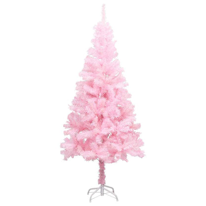 Belyst plastgran med kulor rosa 180 cm PVC