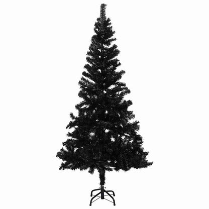 Belyst plastgran med kulor svart 180 cm PVC