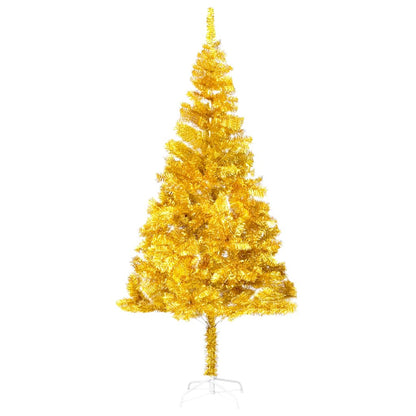 Belyst plastgran med kulor guld 180 cm PET