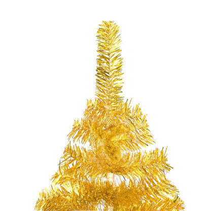 Belyst plastgran med kulor guld 180 cm PET