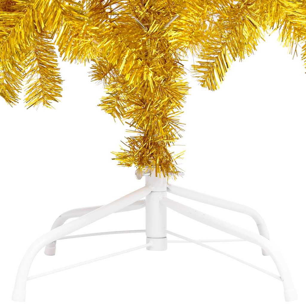 Belyst plastgran med kulor guld 180 cm PET