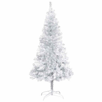Belyst plastgran med kulor silver 120 cm PET