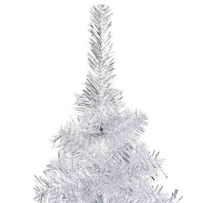 Belyst plastgran med kulor silver 120 cm PET