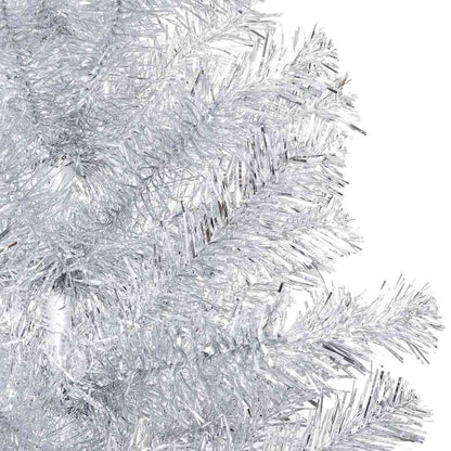 Belyst plastgran med kulor silver 120 cm PET