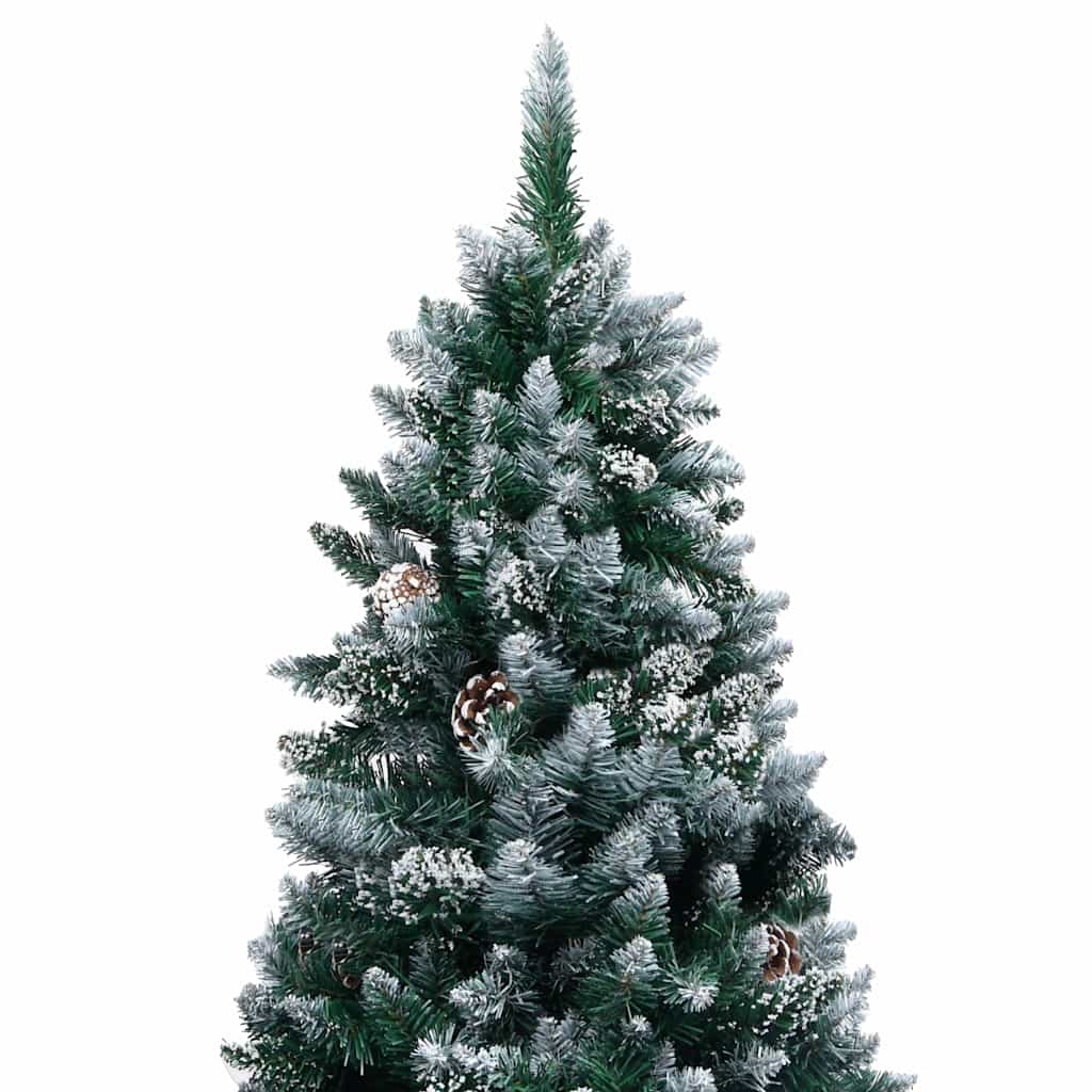 Konstgjord julgran med LED och bollset och kottar 150 cm