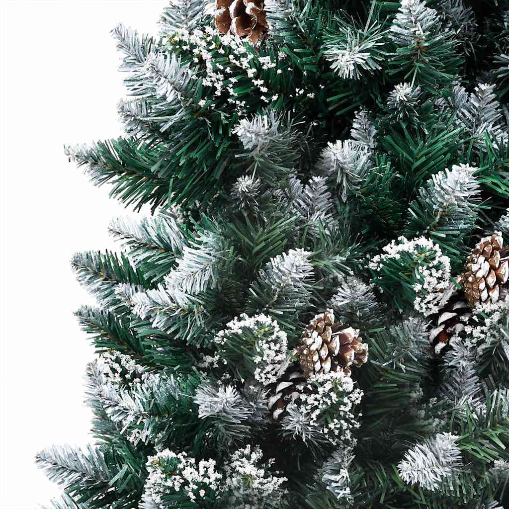 Konstgjord julgran med LED och bollset och kottar 180 cm