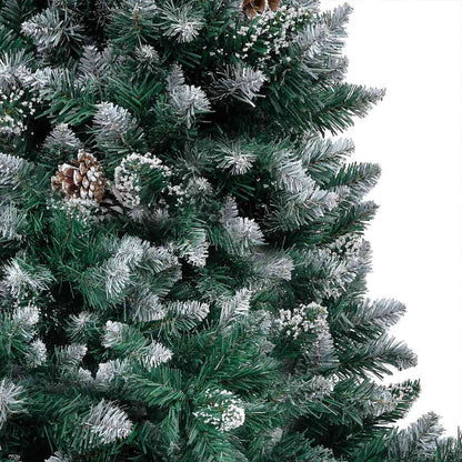 Konstgjord julgran med LED och bollset och kottar 180 cm