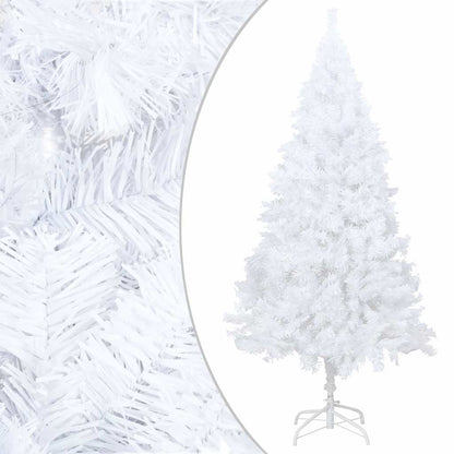 Belyst plastgran med kulor vit 150 cm PVC