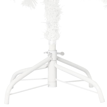 Belyst plastgran med kulor vit 120 cm
