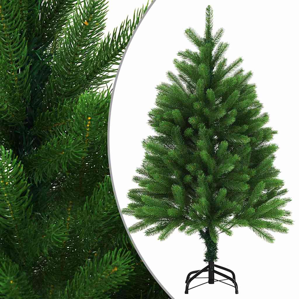 Belyst plastgran med kulor 120 cm grön