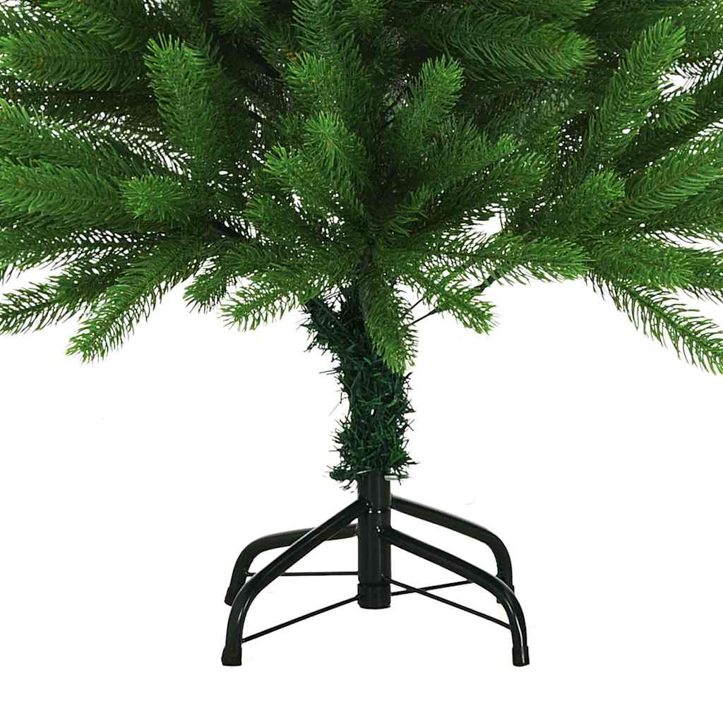 Belyst plastgran med kulor 120 cm grön