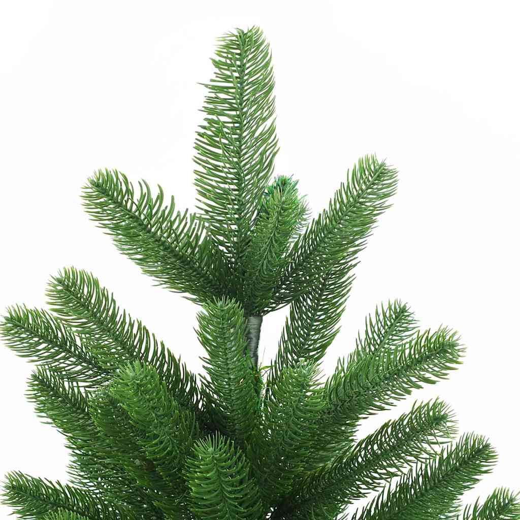 Belyst plastgran med kulor 150 cm grön