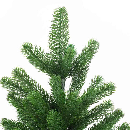 Belyst plastgran med kulor 150 cm grön