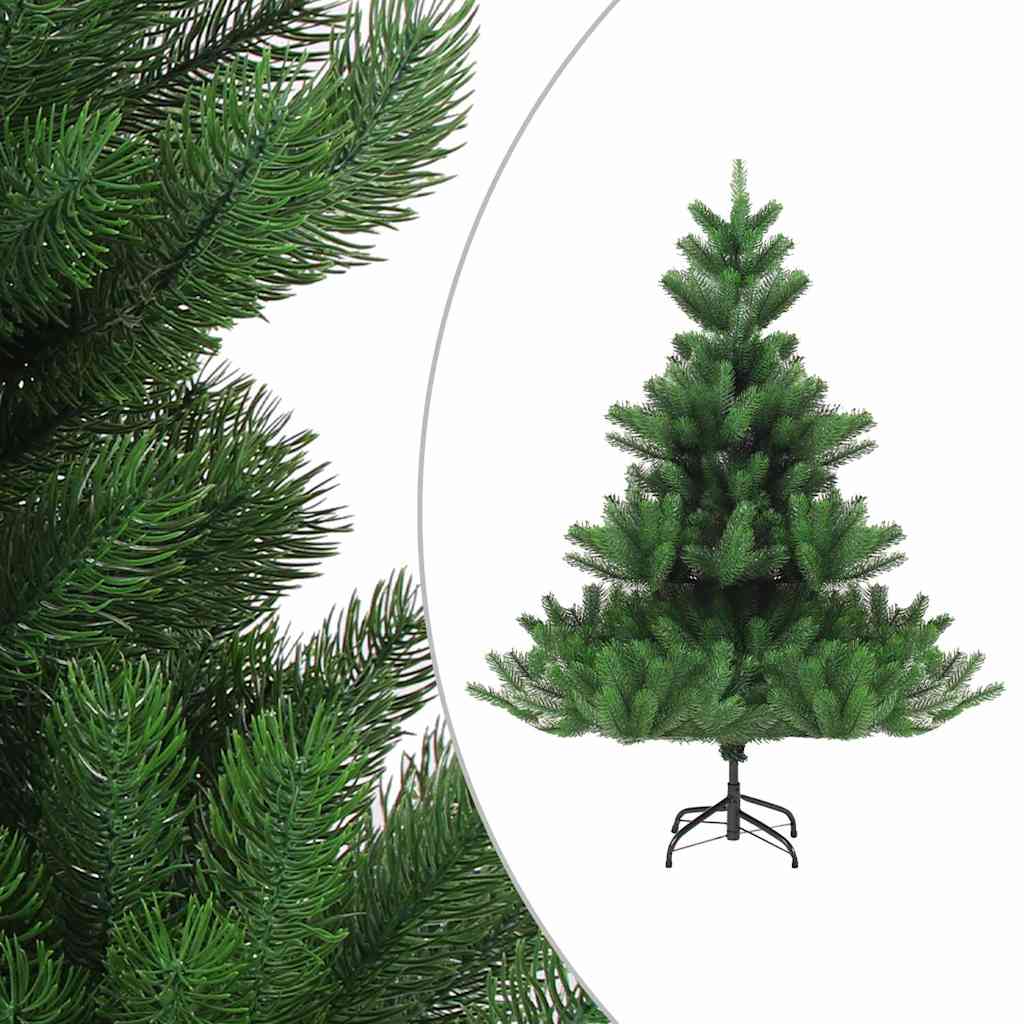 Konstgjord nordmannsgran med LED och julgranskulor grön 180 cm