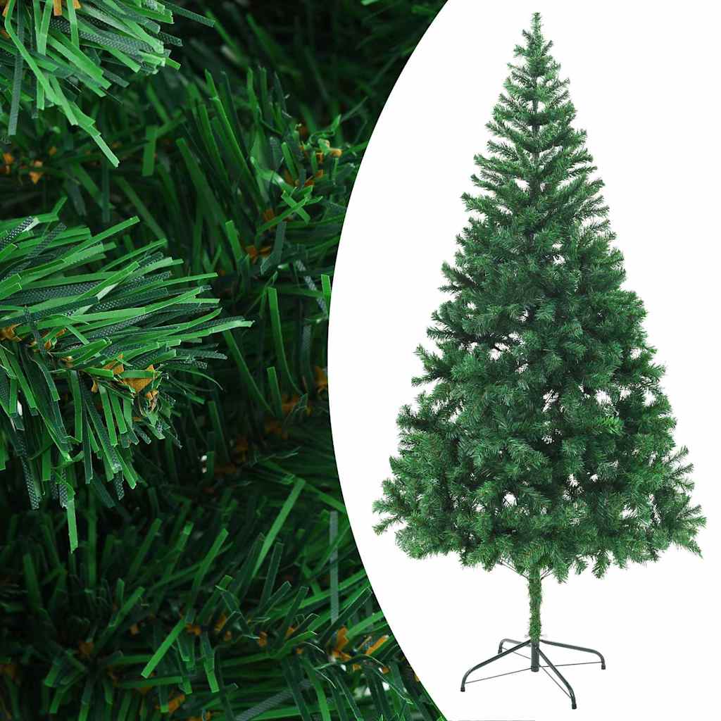 Belyst plastgran med kulor 210 cm 910 grenar