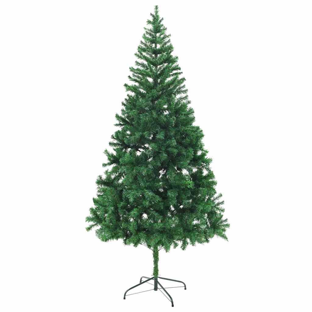Belyst plastgran med kulor 210 cm 910 grenar