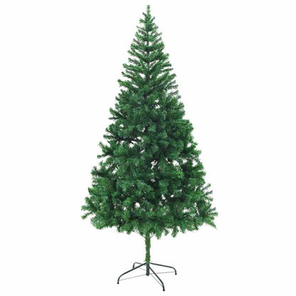 Belyst plastgran med kulor 210 cm 910 grenar