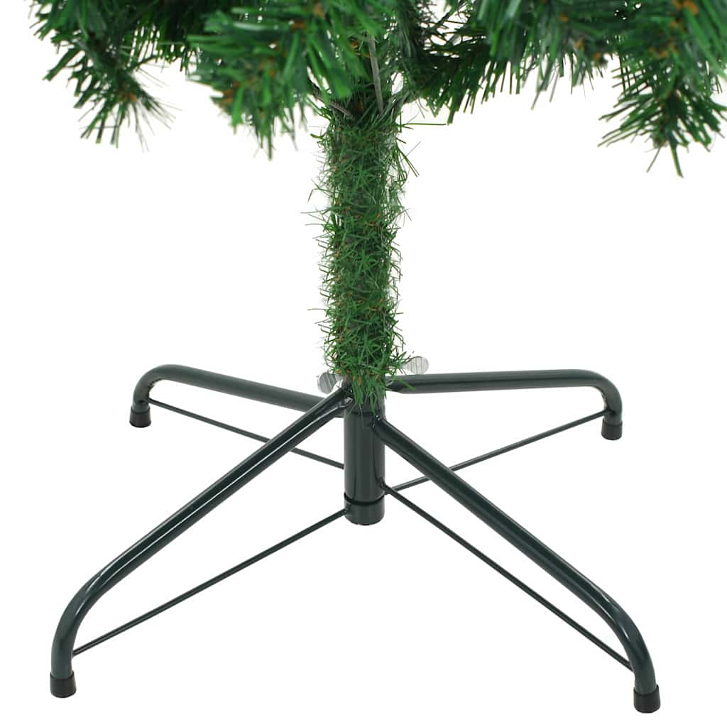 Belyst plastgran med kulor 210 cm 910 grenar