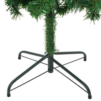 Belyst plastgran med kulor 210 cm 910 grenar