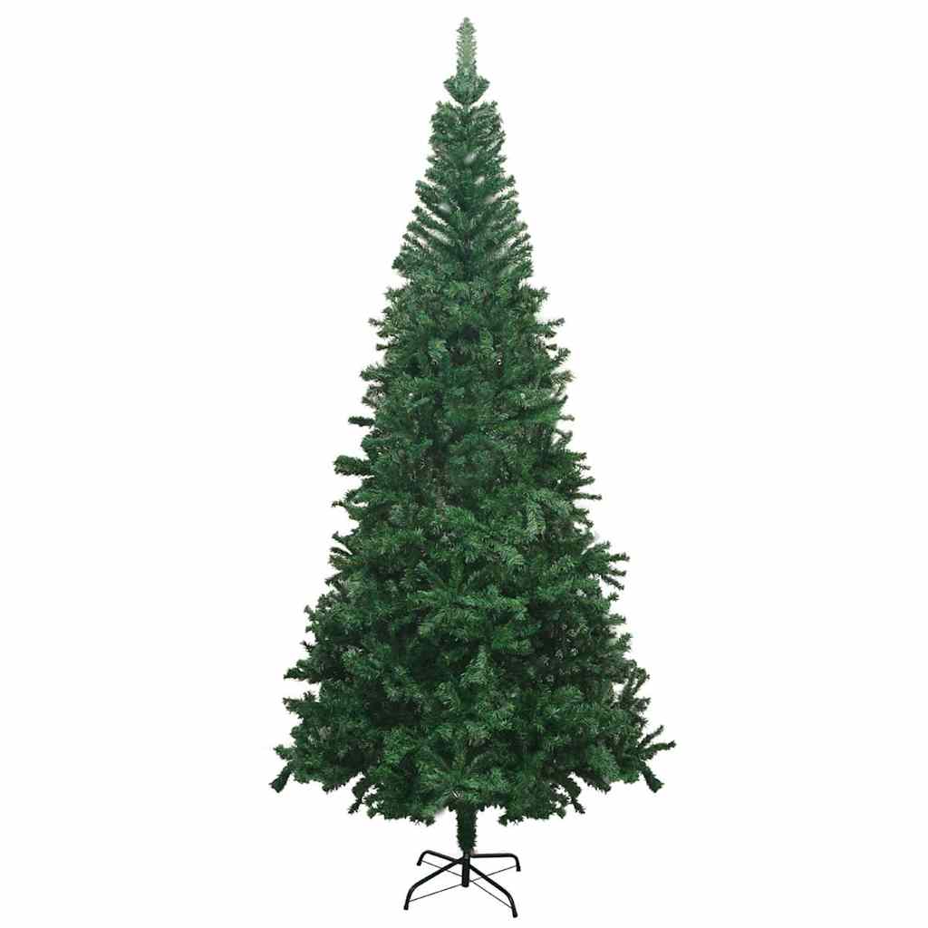 Belyst plastgran med kulor 240 cm grön
