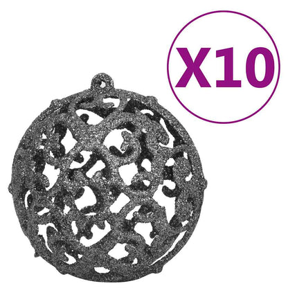 Konstgjord julgran med LED och bollset och kottar 210 cm