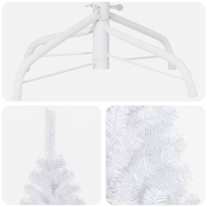 Belyst plastgran med kulor vit 180 cm PVC