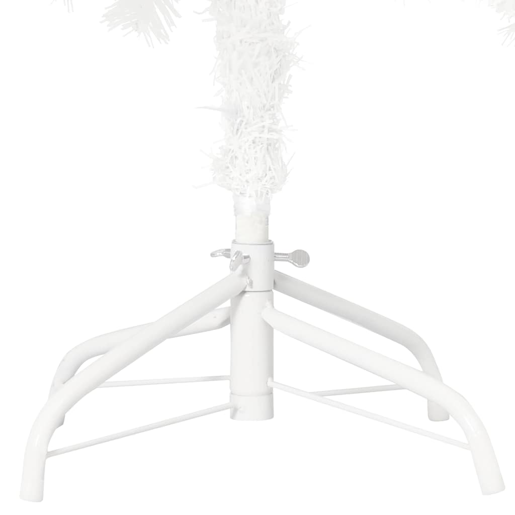 Belyst plastgran med kulor vit 240 cm