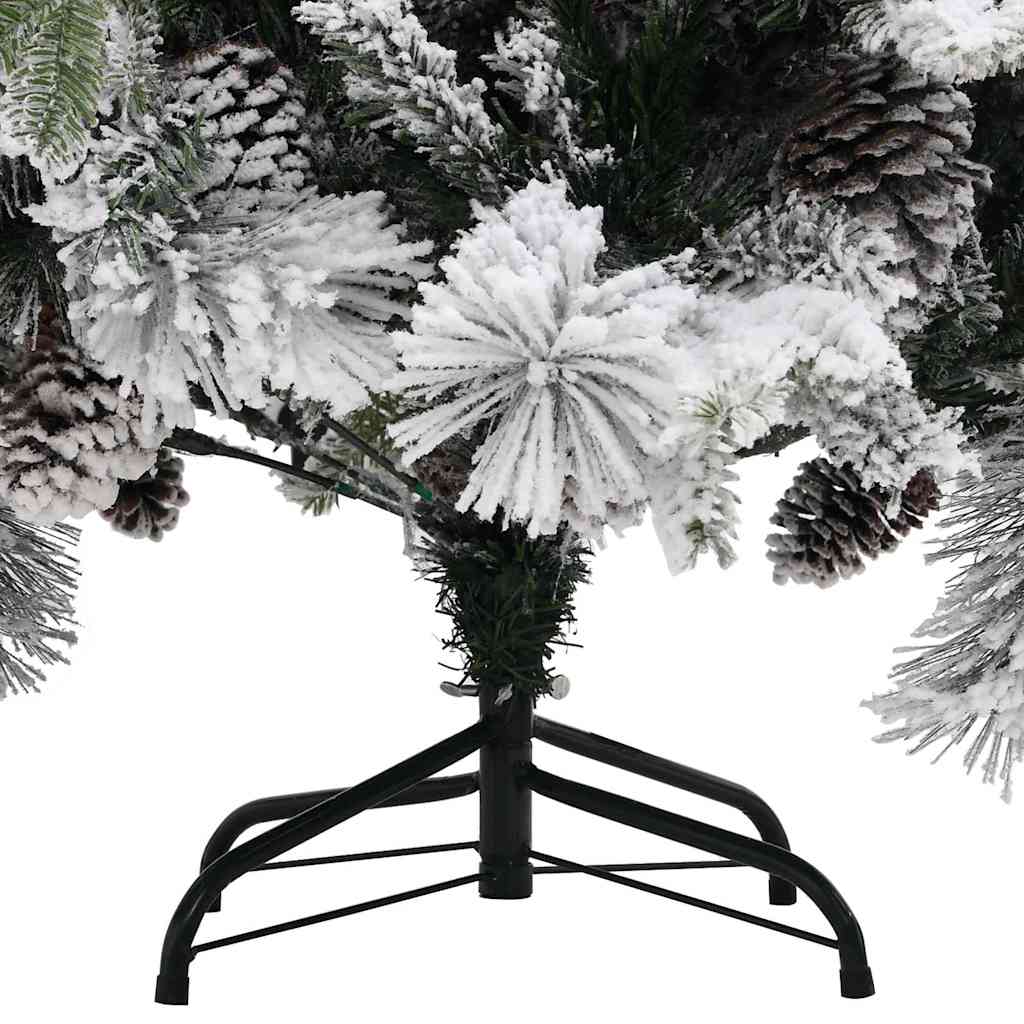 Plastgran med snö och kottar 195 cm PVC&PE