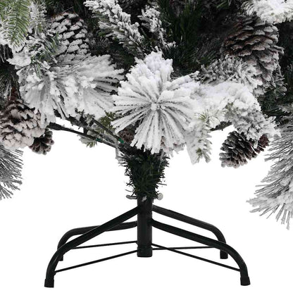 Plastgran med snö och kottar 195 cm PVC&PE