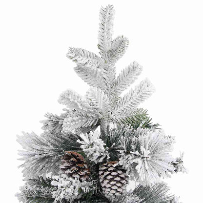 Plastgran med snö och kottar 195 cm PVC&PE