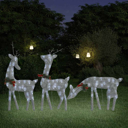 Julrenar familj 270x7x90 cm silver kallvit