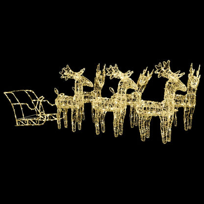 Juldekoration renar och släde 320 lysdioder akryl