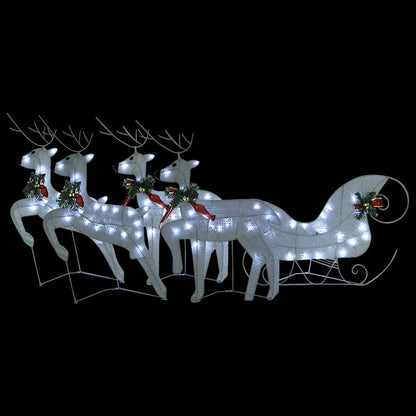 Juldekoration ren och släde 100 LED utomhus vit